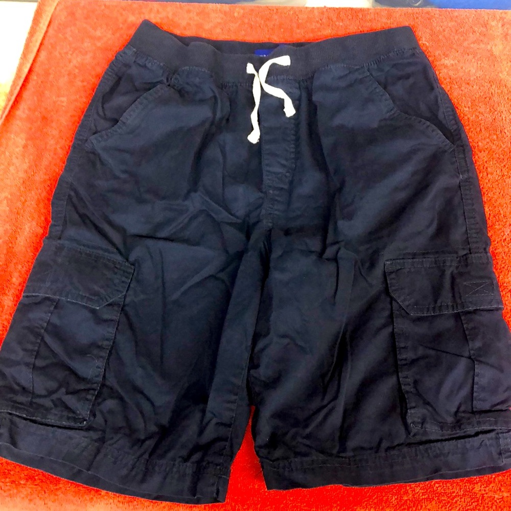 Youth navy pull-on cargo shorts L (14/16)